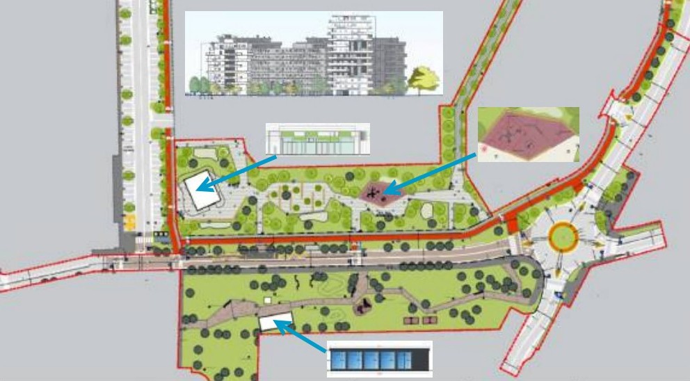 Interventi nella fase 2 della Torriani: parco, aula studio e rotonda