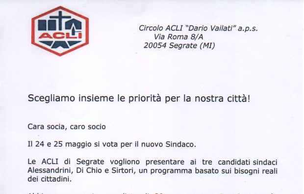 L’Acli promuove un confronto sulle esigenze dei cittadini