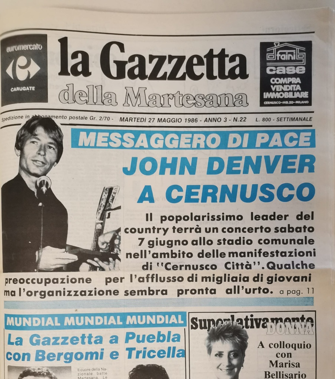 Il concerto storico di John Denver a Cernusco sul Naviglio