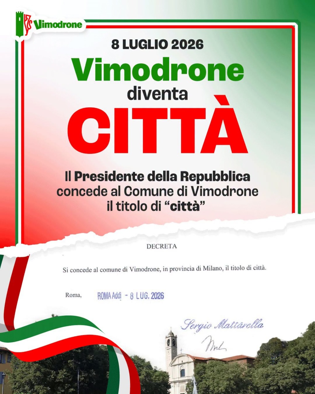 Vimodrone diventa ufficialmente città